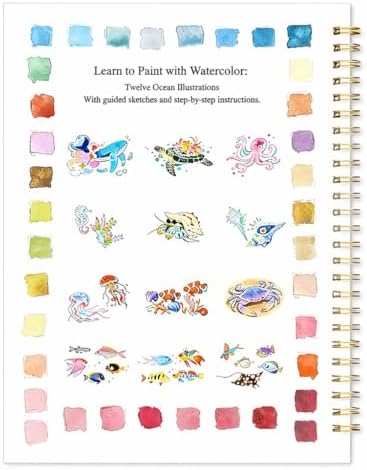 Beginner Watercolor Painting Kit with Seaside Watercolor Workbook, 12 Colors Watercolor Paint Set, Paint Brushes Included, Easy Art Set for Beginners - Image 2