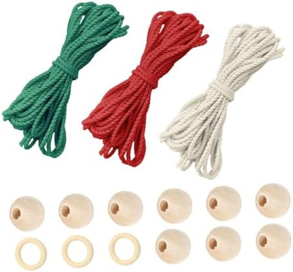 BUGUUYO 1set Macrame Wall Hanging Kit Complete Craft Set Natural Rope Easy Instructions for Stunning Home Decor for Christmas Ornaments and Handmade by BUGUUYO