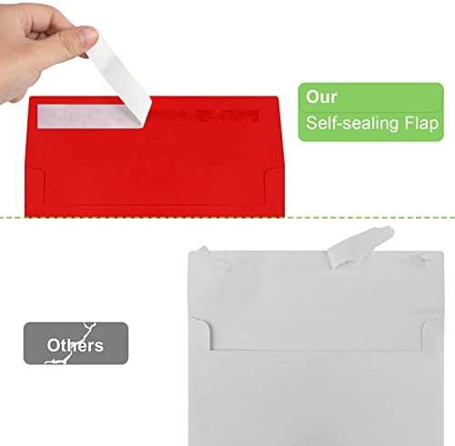 100 Packs 5x7 Envelopes, A7 5x7 Envelopes for Invitations, Printable Invitation Envelopes Self Seal for Weddings, Invitations, Photos, Greeting Cards, Mailing (Red) - Image 3