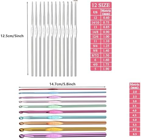 Allazone Crochet Kits for Beginners Adults, 122PCS Crochet Set-Professional Knitting Crochet Starter Kit, Knitting Kit with Needles and Case (Style A) - Image 2
