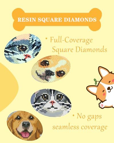 forever young Cats & Dogs Minigem Diamond Art Kits, 5x7 Inch Postcard-Style - Image 4