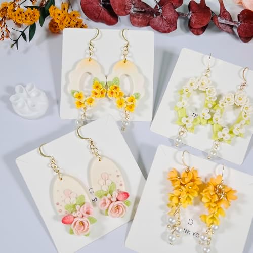 Xaekicr Polymer Clay Flower Petal Cutters – 8 Pcs Round Clay Cutters for 3D Floral Earrings, DIY Clay Tools for Polymer Clay Jewelry Making - Image 5
