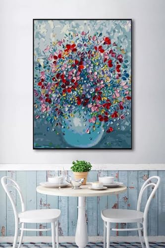 5DDIYART Flower Paint by Numbers for Adults Beginner, Paint by Number Kits on Canvas, Paint by Easy Acrylic Painting Home Wall Decor 16x20inch - Image 5