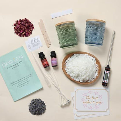 DARJEN Candle Making Kit for Beginners, 2 Jars Soy Wax Scented DIY Set - Image 3