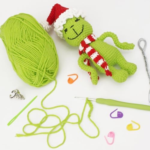 ALODNY Crochet Kit for Beginners,Christmas Crochet Kit for Beginners Adults,Knitting Kits Hooks Yarn Set with Step-by-Step Video Tutorials - Image 5