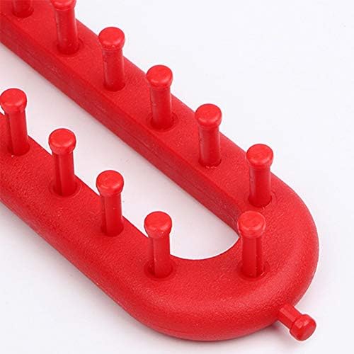 Knitting Loom Kit, Rectangle Weaving Looms Set with a Crochet Hook and Needle, Quick Scarf Hats Maker DIY Crocheting Handmade Craft Kit for Knitting Lovers Beginners(26cm,Red) - Image 2