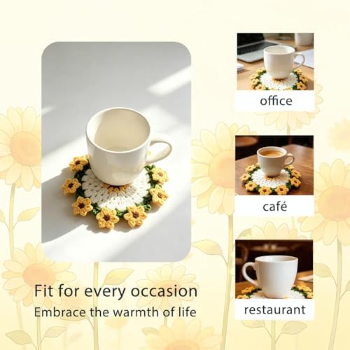 Yarniss Beginner Crochet Kit Sunflower Coaster w/Video - Image 5