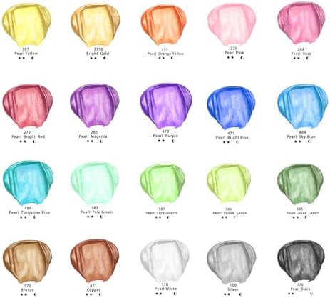 Artecho Acrylic Paint Set 20 Metallic Colors 2oz/59ml with 10 Brushes - Image 2