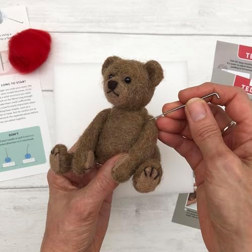Bergin & Bath Needle Felting Kit, Teddy. Make a Sweet Little Teddy Bear with This Craft kit for Adults and Teens. - Image 7