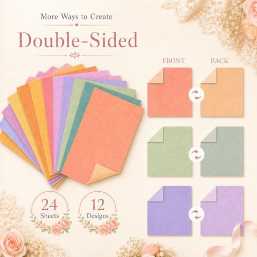 Vintage Scrapbook Paper 6x6 Double Sided, Retro Patterned Paper Pack - Decorative Craft Cardstock & Scrapbooking Supplies for Card Making, Junk Journal Ephemera, Mini Albums, 24 Sheets - Image 4