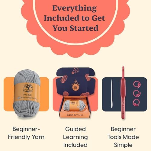 Absolute Beginner Crochet Kit for Adults, Level 1 Starter Kit with Videos - Image 4