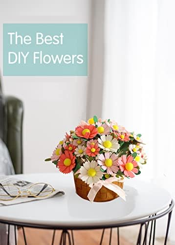 DIY Felt Flower Art Craft Kit - Beginner Daisy Kit, Floral Gifts, Arrange Pre-Cut Flowers and Foliage - Image 6