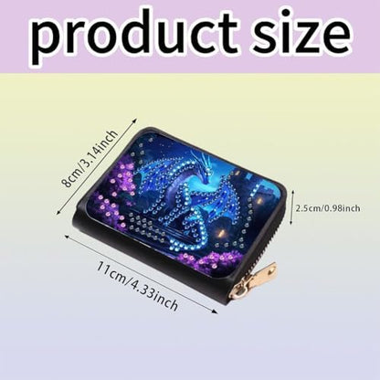 Santiway DIY Diamond Art Painting Kit - PU Leather Credit Card Holder Wallet & Coin Purse with Dragon Pattern, Zipper Organizer 4.33x3.14in for Adults​ - Image 5
