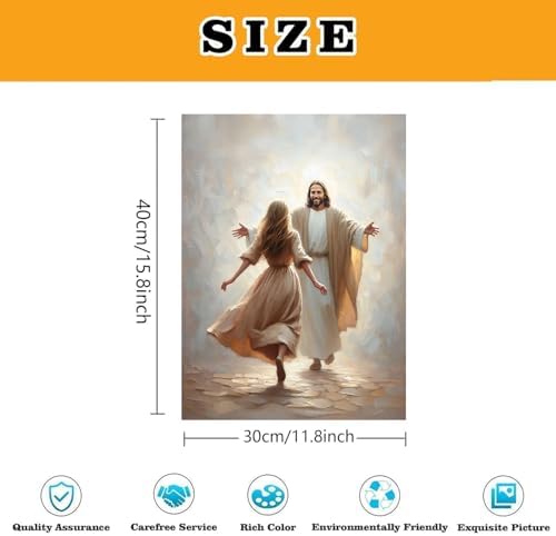 3 Pack Jesus Paint by Numbers Kit for Adults Framed Canvas, Frameworkless - Image 3