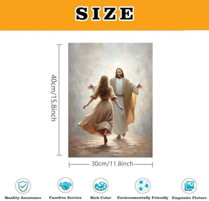 3 Pack Jesus Paint by Numbers Kit for Adults Framed Canvas, Frameworkless - Image 3
