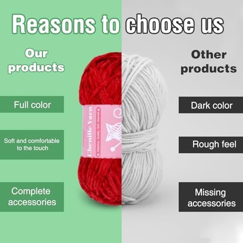 LUNARM Chenille Yarn for Crochet Knitting Chunky Blanket Velvet Yarn - Image 5
