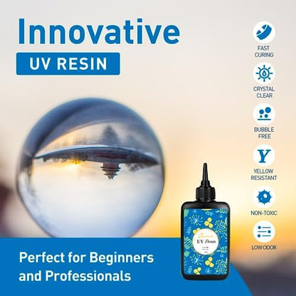 Bsrezn 200g UV Resin Kit with Light, Clear UV Epoxy Resin Cure for Jewelry - Image 2