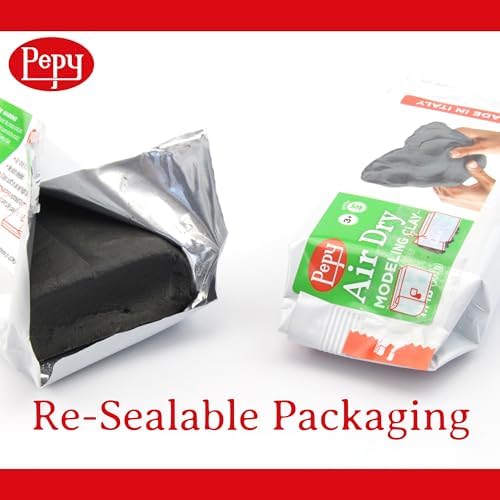 Pepy Premium European Air Dry Modeling Clay Black 2.2 lb Bar, Easy to Use Air-Hardening Clay for Classroom and Montessori Sculpting and Crafts Projects - Image 4