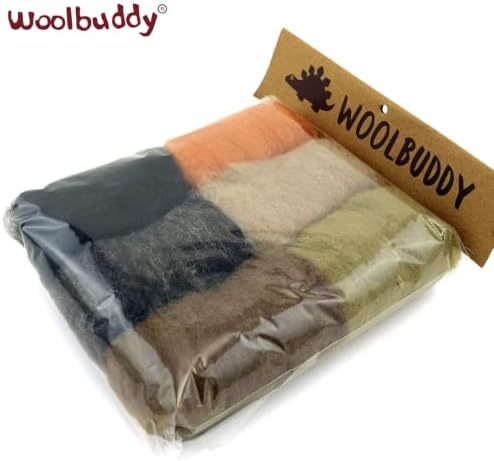 Woolbuddy Corriedale Wool Roving Kit for Needle Felting (Brown) 20g Each - Image 5