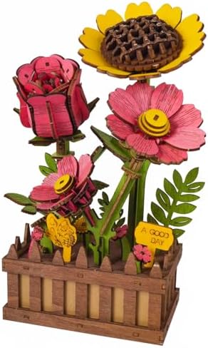 3D Wooden Flower Bouquet Puzzle for Adults - Image 2