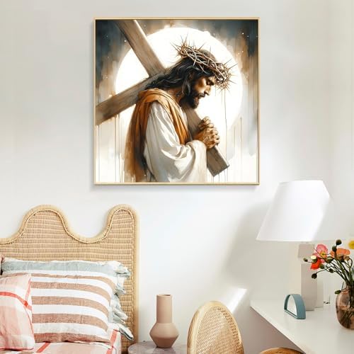 Paint by Numbers Kit for Adults, Jesus Cross Acrylic Canvas Painting Set - Image 2