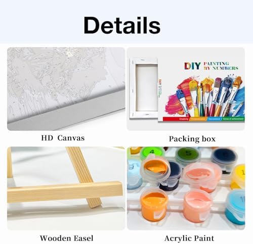 HeeBenor Framed Paint by Numbers Kit for Adults, Seaside Town, 8x12 Inch - Image 4