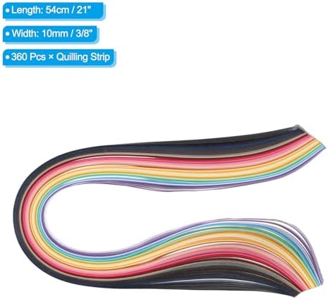 PATIKIL 360pcs Quilling Paper Strips Paper Flowers Quilling Kits 3/8"(10mm) Origami Paper for Adults Beginner Art Craft, 21"(54cm) 36 Colors - Image 2