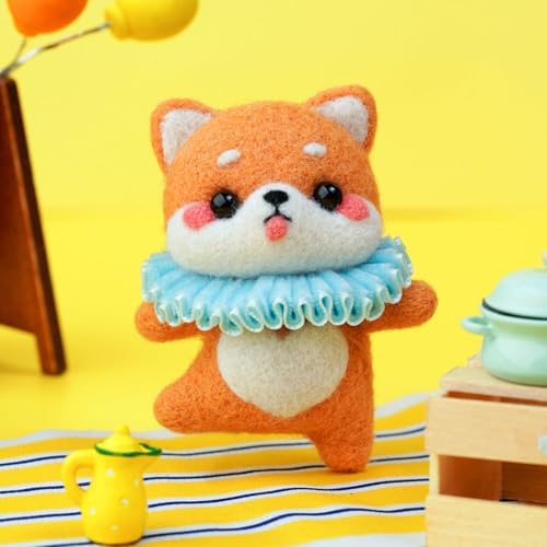 Wizardi Beginner Needle Felting Kit for Adults - Puppy. Animal Felting Kit 6.8x6x3.5cm. Felting Tools. Wool Felting Supplies. Felt Crafts. Wool Felt. F07N8-W182 by Wizardi