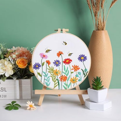Louise Maelys Embroidery Kit for Beginners Daisy Flower Bee Stitch Set - Image 4