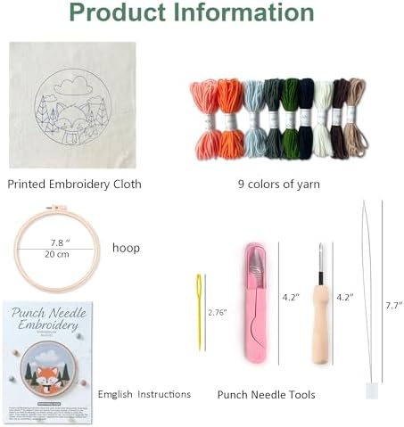 Myfelicity Punch Needle Kit for Beginners – Fox Pattern, Includes Threads & Pattern for All Skill Levels (Fox Design) - Image 3