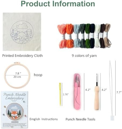Myfelicity Punch Needle Kit for Beginners – Fox Pattern, Includes Threads & Pattern for All Skill Levels (Fox Design) - Image 3