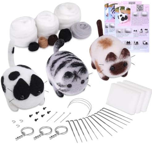 Mayboos Needle Felting Kit, 3 Pieces Animal Needle Felting Starter Kit by Mayboos