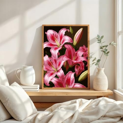Mosaflare Lily Flower Paint by Numbers for Adults Beginner 12X16 inch - Image 2