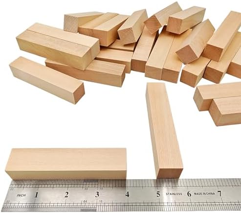 24Pcs Unfinished Basswood Blocks-0.8x0.8x4Inch Small Rectangular Wood Blocks for Detailed Carving, Miniature Models, Art Projects, Unfinished Linden Wood (0.8x0.8x4in,24PC) - Image 2