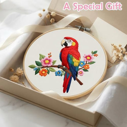Nuberlic Parrot Embroidery Kit for Beginners, Animal Cross Stitch Kit - Image 7