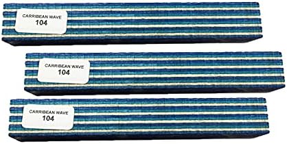 Pen Kit Mall - 3 pack Spectraply .75 x .75 x .5.25 Wood Turners Pen Blanks Vibrant Colors Colored Dyed Birch (104 Caribbean Wave) by Pen+Kit+Mall