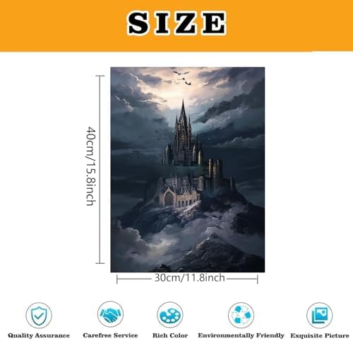 4 Pack Castle Paint by Numbers Kit for Adults Framed Canvas Frameworkless - Image 3