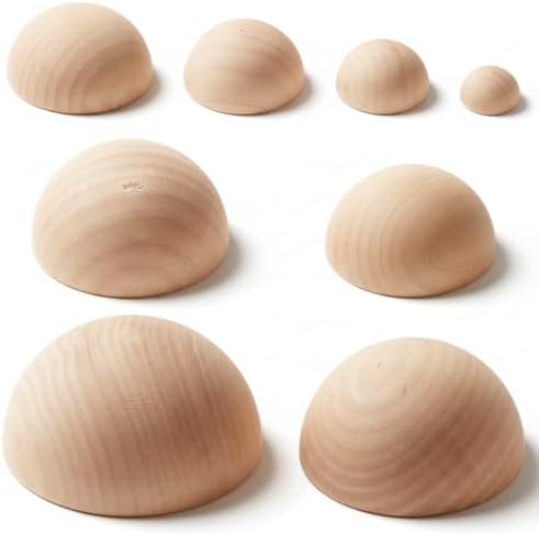 ZENFUN 8 Pcs 8 Sizes Half Round Pottery Tools Set, Wooden Ceramic Top Tool Clay Tools for Making Pottery Bowls and Plates, Wooden Split Balls Half-Round for DIY Crafts by ZENFUN