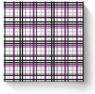 Sunteeny Paint by Number for Adults Beginner Abstract Stripes Purple Black Grey Plaid DIY Digital Oil Painting by Numbers Picture Drawing On Canvas Framed 20"x20" by Sunteeny