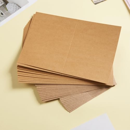 50 Pack Blank Folded Cardstock Business Cards, Brown, 3x5 - Image 5