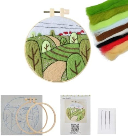 Hilsayum Wool Painting Kit Needle Felting Kit Wool Felt Painting Gifts for Adults,Needle Felt Supplies for Beginners,Home Decoration by Hilsayum