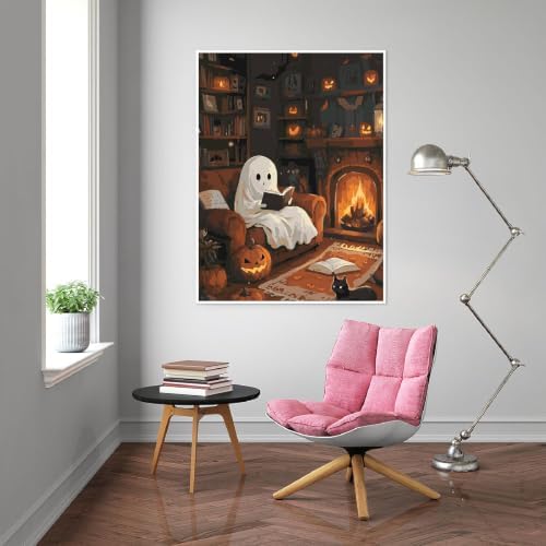 Eiazuiks Halloween Stamping Cross Stitch Kit, Ghost Halloween Counting Cross Stitch Kit for Adult Beginners, Full Line DIY Stitching Kit for Home Decor Cross Stitch Patterns 12x16 inches - Image 3