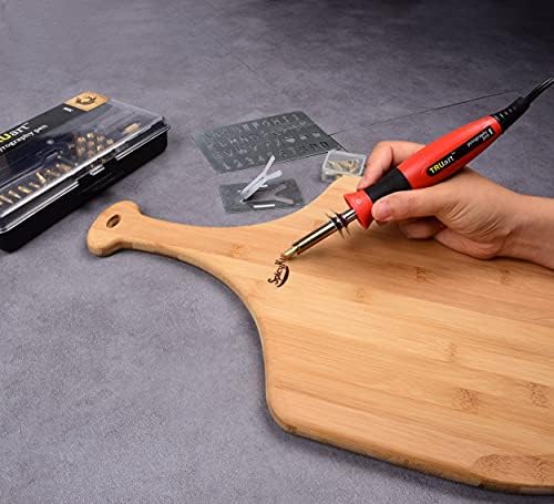 TRUArt Stage 1 Wood Leather Cardboard Paper Pyrography Pen Set w/Jewelry Soldering Point - Best Woodburning Crafts Burner Tool Kit - Comes with 35 Tips, Dual Power Mode - 30W-15W, Gourd - Image 5