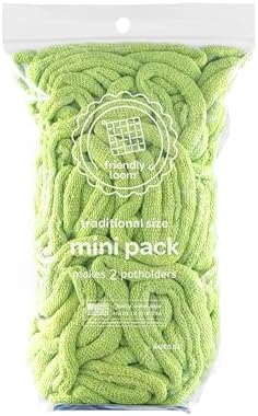 Harrisville Designs Friendly Loom Lime Color Potholder Cotton Loops 7" Traditional Size Loops Make 2 Potholders, Weaving Yarn Crafts Activities for Kids and Adults by Harrisville+Designs