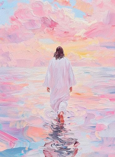 BAWKENTON Pink Jesus Paint by Numbers for Adults and Kids by BAWKENTON
