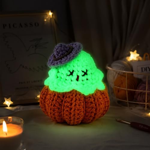 ORIGACH 4 Set Halloween Glow-in-the-Dark Ghost Crochet Kit for Beginners - Image 6