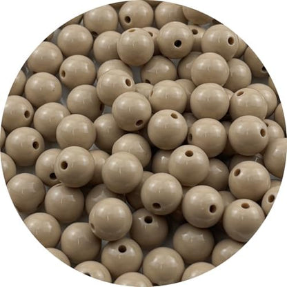100pcs Acrylic Round Beads for Crafts 12mm Resin Candy Color Spacer Beads with Hole for Jewelry Making Sewing Crafts Decoration Necklaces Bracelets Earrings Supplies(Light Brown) by Unknown