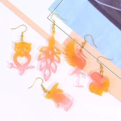 4 Piece Resin Earring Molds，53 Animal Shapes UV Resin Molds with Holes for Keychain Making Cats Dogs Bears Silicone Molds for Earring Necklace Pendant Jewelry Craft Supplies DIY Art Gift - Image 6