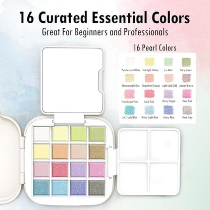 Mini Watercolor Paint Set, Compact Travel Art Kit with 16 Colors - Image 3