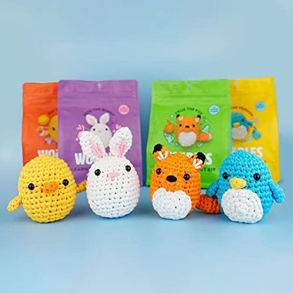 The Woobles Crochet Kit Bundle for Beginners (Penguin, Chick, Fox, Bunny) - Image 2